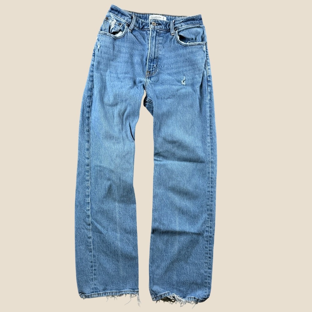 Abercrombie & Fitch Relaxed Jeans Women 26 Blue Curve Love High Rise 90s Denim